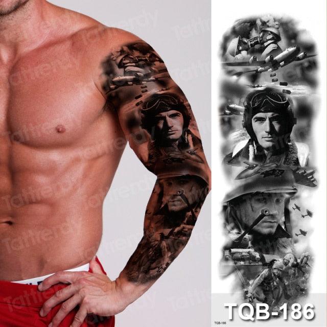 Luxury Black Temporary Tattoo Waterproof Big Lion Tattoo For Body Arm Legs Modern Large Design Stevvex