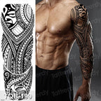 Luxury Black Temporary Tattoo Waterproof Big Lion Tattoo For Body Arm Legs Modern Large Design Stevvex
