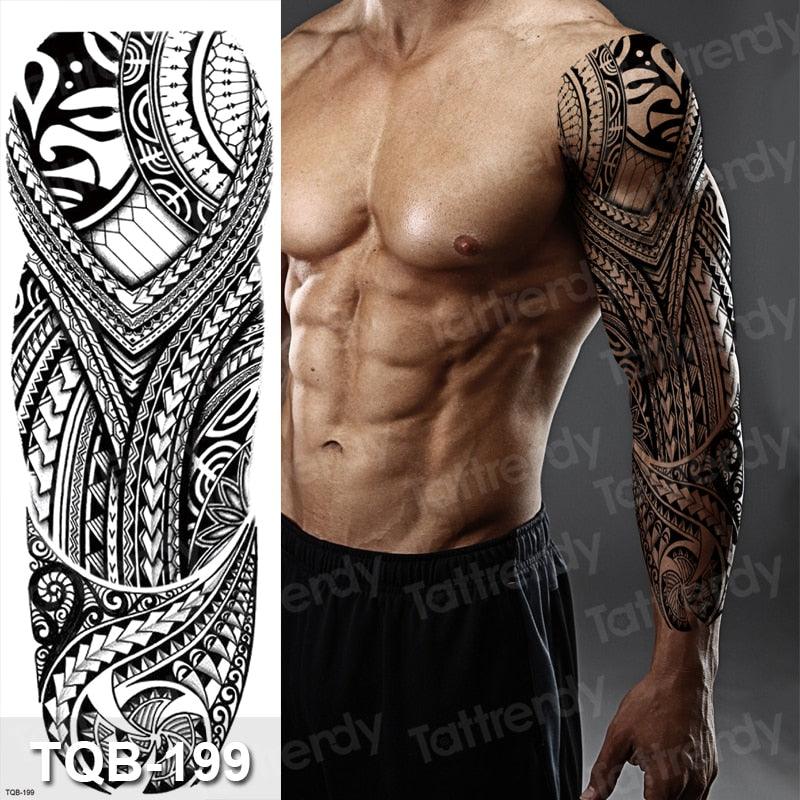 Luxury Black Temporary Tattoo Waterproof Big Lion Tattoo For Body Arm Legs Modern Large Design Stevvex
