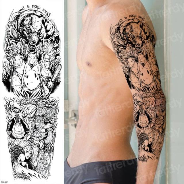 Luxury Black Temporary Tattoo Waterproof Big Lion Tattoo For Body Arm Legs Modern Large Design Stevvex