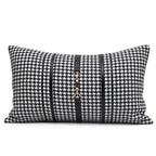 Luxury Black White Houndstooth Gold Leather Stitching Pillow Covers Sofa Decorative Horse Pillow Case Swallow Gird Throw Pillowcases Black Gold PU Leather Polyester Splicing Cushion Covers Well Made Classic Pattern Stevvex