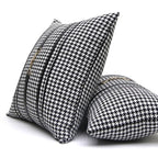 Luxury Black White Houndstooth Gold Leather Stitching Pillow Covers Sofa Decorative Horse Pillow Case Swallow Gird Throw Pillowcases Black Gold PU Leather Polyester Splicing Cushion Covers Well Made Classic Pattern Stevvex