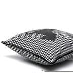 Luxury Black White Houndstooth Gold Leather Stitching Pillow Covers Sofa Decorative Horse Pillow Case Swallow Gird Throw Pillowcases Black Gold PU Leather Polyester Splicing Cushion Covers Well Made Classic Pattern Stevvex
