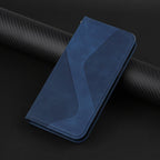 Luxury Blue Flip Wallet Case For iPhone 14 13 12 Mini Plus 11 Pro Magnetic Cards Phone Cover Magnetic PU Leather Phone Case Classic S-shaped Simple Flip Wallet Cover Stevvex