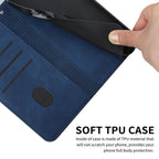 Luxury Blue Flip Wallet Case For iPhone 14 13 12 Mini Plus 11 Pro Magnetic Cards Phone Cover Magnetic PU Leather Phone Case Classic S-shaped Simple Flip Wallet Cover Stevvex