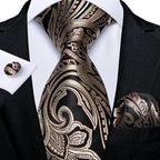 Luxury Blue Silk Design Wedding Tie For Men Necktie Pocket Square Cufflink Set Formal Business Meeting Necktie For Men Stevvex