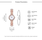 Luxury Bracelet Watches Set For Women Fashion Geometric Bangle Quartz Clock Wrist Watch With Quartz Movement Crystal Diamond Classic Fashion Romantic Jewelry Cuff Bracelet Set