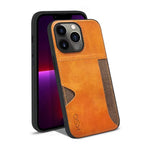 Luxury Brown Leather With Card Holder Phone Case For iPhone 11 12 Pro Max Soft Silicone Back Cover For iPhone 13 14 Pro Genuine Leather Case for iPhone Stevvex