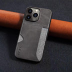 Luxury Brown Leather With Card Holder Phone Case For iPhone 11 12 Pro Max Soft Silicone Back Cover For iPhone 13 14 Pro Genuine Leather Case for iPhone Stevvex