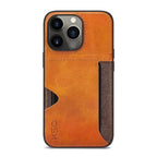 Luxury Brown Leather With Card Holder Phone Case For iPhone 11 12 Pro Max Soft Silicone Back Cover For iPhone 13 14 Pro Genuine Leather Case for iPhone Stevvex