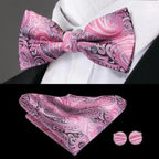 Luxury Butterfly Beige Silk Bow Ties For Men Gentlemens Cufflinks Set Elegant Design Wedding Party Bowties For Tuxedo Excellent Gift For Prom Stevvex
