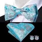 Luxury Butterfly Beige Silk Bow Ties For Men Gentlemens Cufflinks Set Elegant Design Wedding Party Bowties For Tuxedo Excellent Gift For Prom Stevvex