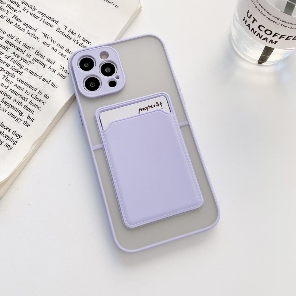 Luxury Card Holder Wallet Case For iPhone 11 Pro Max 12 Mini X XR 7 8 Plus XS Max Hard Solid Color Clear Protection Cover  Soft Silicone Shockproof Back Cover Stevvex