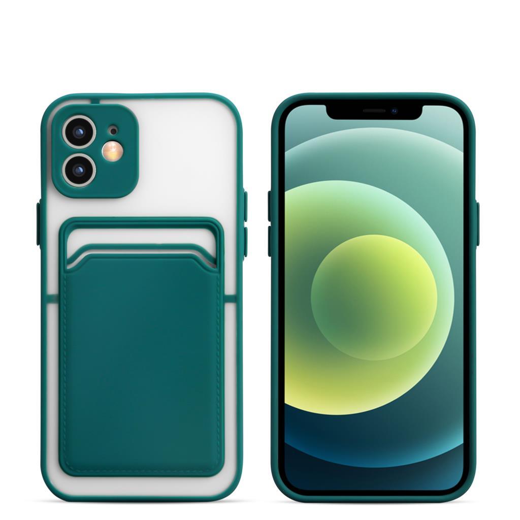 Luxury Card Holder Wallet Case For iPhone 11 Pro Max 12 Mini X XR 7 8 Plus XS Max Hard Solid Color Clear Protection Cover  Soft Silicone Shockproof Back Cover Stevvex