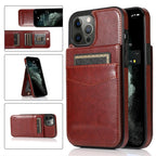 Luxury Cards Case For iPhone 14 13 12 Mini 11 Pro Max Durable Leather Strong Stand Holder Phone Cover Magnetic Flip Case For Women Girls With Card Holder Secure Card Holder Stevvex