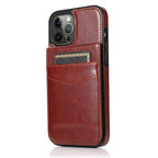 Luxury Cards Case For iPhone 14 13 12 Mini 11 Pro Max Durable Leather Strong Stand Holder Phone Cover Magnetic Flip Case For Women Girls With Card Holder Secure Card Holder Stevvex