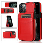 Luxury Cards Case For iPhone 14 13 12 Mini 11 Pro Max Durable Leather Strong Stand Holder Phone Cover Magnetic Flip Case For Women Girls With Card Holder Secure Card Holder Stevvex