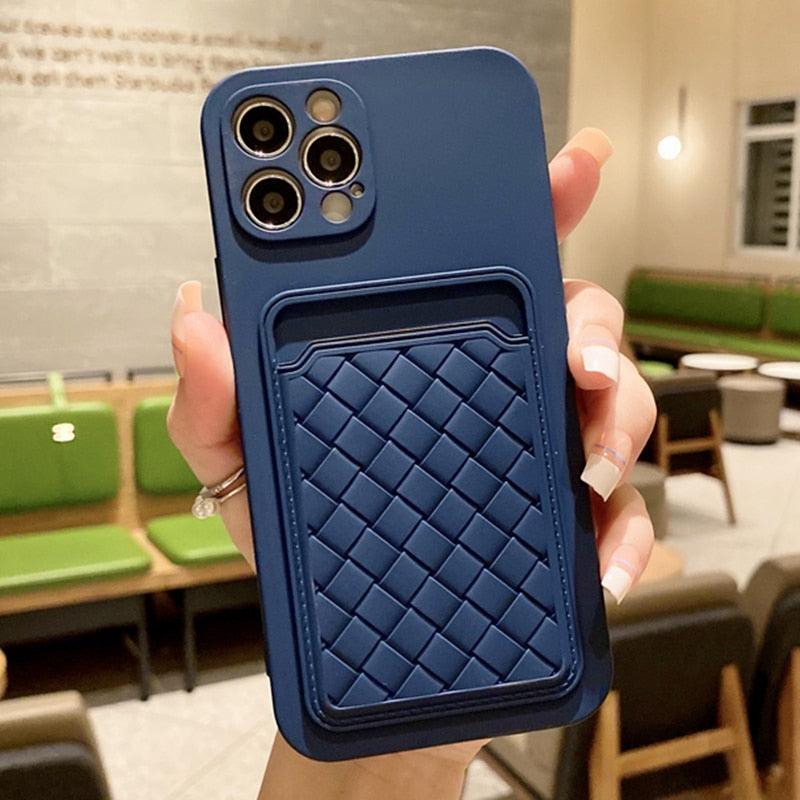 Luxury Colorful Card Holder Wallet Case For iPhone 14 13 11 12 Pro Max Mini 14 Plus Soft Silicone Purse Cover  Silicone Case with Card Holder Compatible with iPhone Stevvex