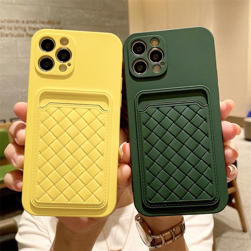 Luxury Colorful Card Holder Wallet Case For iPhone 14 13 11 12 Pro Max Mini 14 Plus Soft Silicone Purse Cover  Silicone Case with Card Holder Compatible with iPhone Stevvex