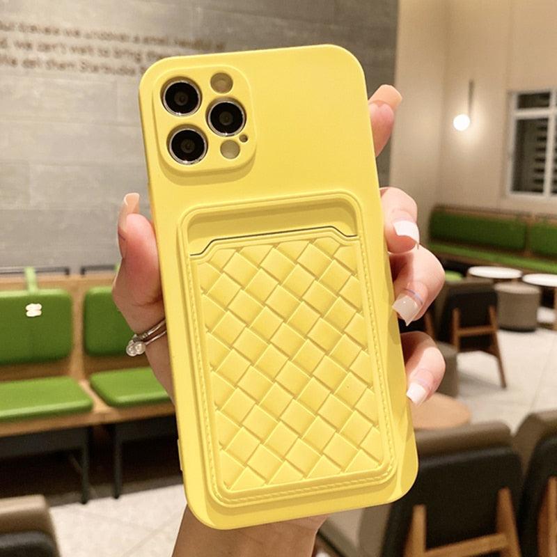 Luxury Colorful Card Holder Wallet Case For iPhone 14 13 11 12 Pro Max Mini 14 Plus Soft Silicone Purse Cover  Silicone Case with Card Holder Compatible with iPhone Stevvex