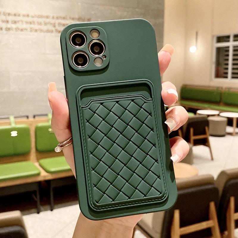 Luxury Colorful Card Holder Wallet Case For iPhone 14 13 11 12 Pro Max Mini 14 Plus Soft Silicone Purse Cover  Silicone Case with Card Holder Compatible with iPhone Stevvex