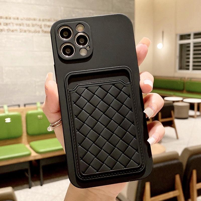 Luxury Colorful Card Holder Wallet Case For iPhone 14 13 11 12 Pro Max Mini 14 Plus Soft Silicone Purse Cover  Silicone Case with Card Holder Compatible with iPhone Stevvex