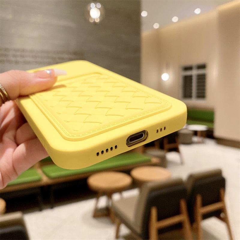 Luxury Colorful Card Holder Wallet Case For iPhone 14 13 11 12 Pro Max Mini 14 Plus Soft Silicone Purse Cover  Silicone Case with Card Holder Compatible with iPhone Stevvex