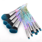 Luxury Cosmic Color New Luxury Crystal Makeup Brushes Powder Foundation Eyeshadow Eyebrow Cosmetics for Face Fan Make Up Brush Set Stevvex