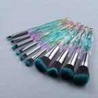 Luxury Cosmic Color New Luxury Crystal Makeup Brushes Powder Foundation Eyeshadow Eyebrow Cosmetics for Face Fan Make Up Brush Set Stevvex