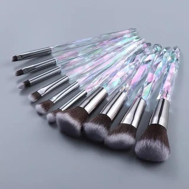 Luxury Cosmic Color New Luxury Crystal Makeup Brushes Powder Foundation Eyeshadow Eyebrow Cosmetics for Face Fan Make Up Brush Set Stevvex