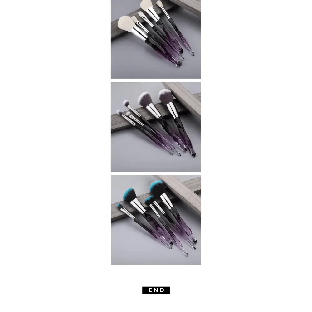 Luxury Cosmic Color New Luxury Crystal Makeup Brushes Powder Foundation Eyeshadow Eyebrow Cosmetics for Face Fan Make Up Brush Set Stevvex