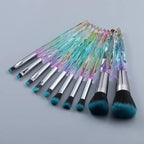 Luxury Cosmic Color New Luxury Crystal Makeup Brushes Powder Foundation Eyeshadow Eyebrow Cosmetics for Face Fan Make Up Brush Set Stevvex