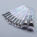 Luxury Cosmic Color New Luxury Crystal Makeup Brushes Powder Foundation Eyeshadow Eyebrow Cosmetics for Face Fan Make Up Brush Set Stevvex