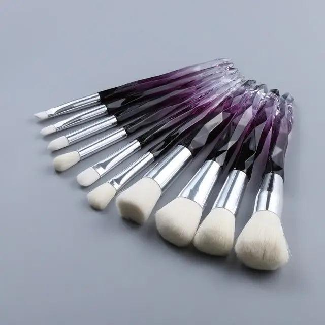 Luxury Cosmic Color New Luxury Crystal Makeup Brushes Powder Foundation Eyeshadow Eyebrow Cosmetics for Face Fan Make Up Brush Set Stevvex