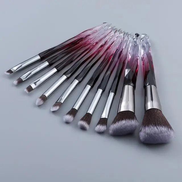 Luxury Cosmic Color New Luxury Crystal Makeup Brushes Powder Foundation Eyeshadow Eyebrow Cosmetics for Face Fan Make Up Brush Set Stevvex
