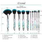 Luxury Cosmic Color New Luxury Crystal Makeup Brushes Powder Foundation Eyeshadow Eyebrow Cosmetics for Face Fan Make Up Brush Set Stevvex