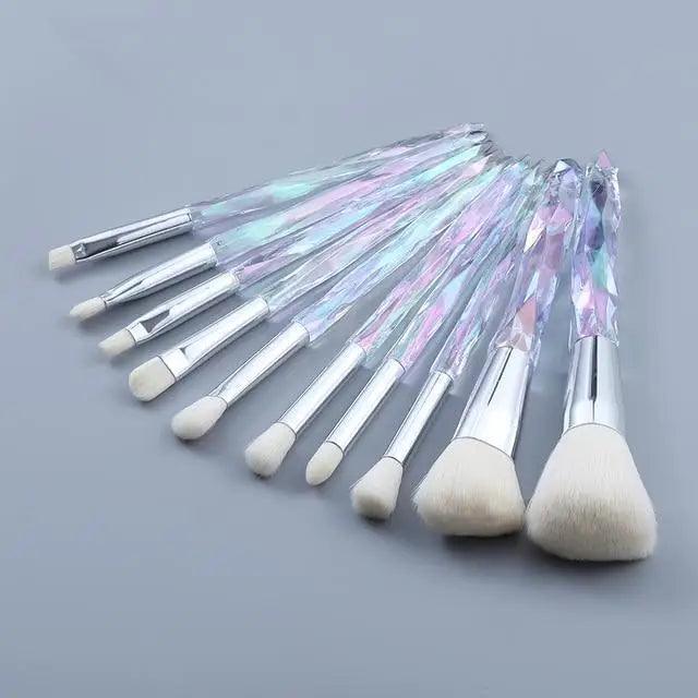 Luxury Cosmic Color New Luxury Crystal Makeup Brushes Powder Foundation Eyeshadow Eyebrow Cosmetics for Face Fan Make Up Brush Set Stevvex