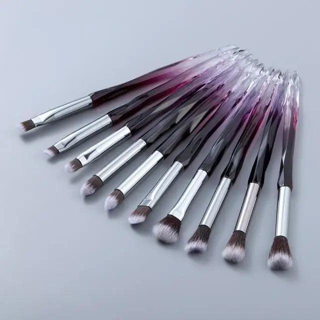 Luxury Cosmic Color New Luxury Crystal Makeup Brushes Powder Foundation Eyeshadow Eyebrow Cosmetics for Face Fan Make Up Brush Set Stevvex
