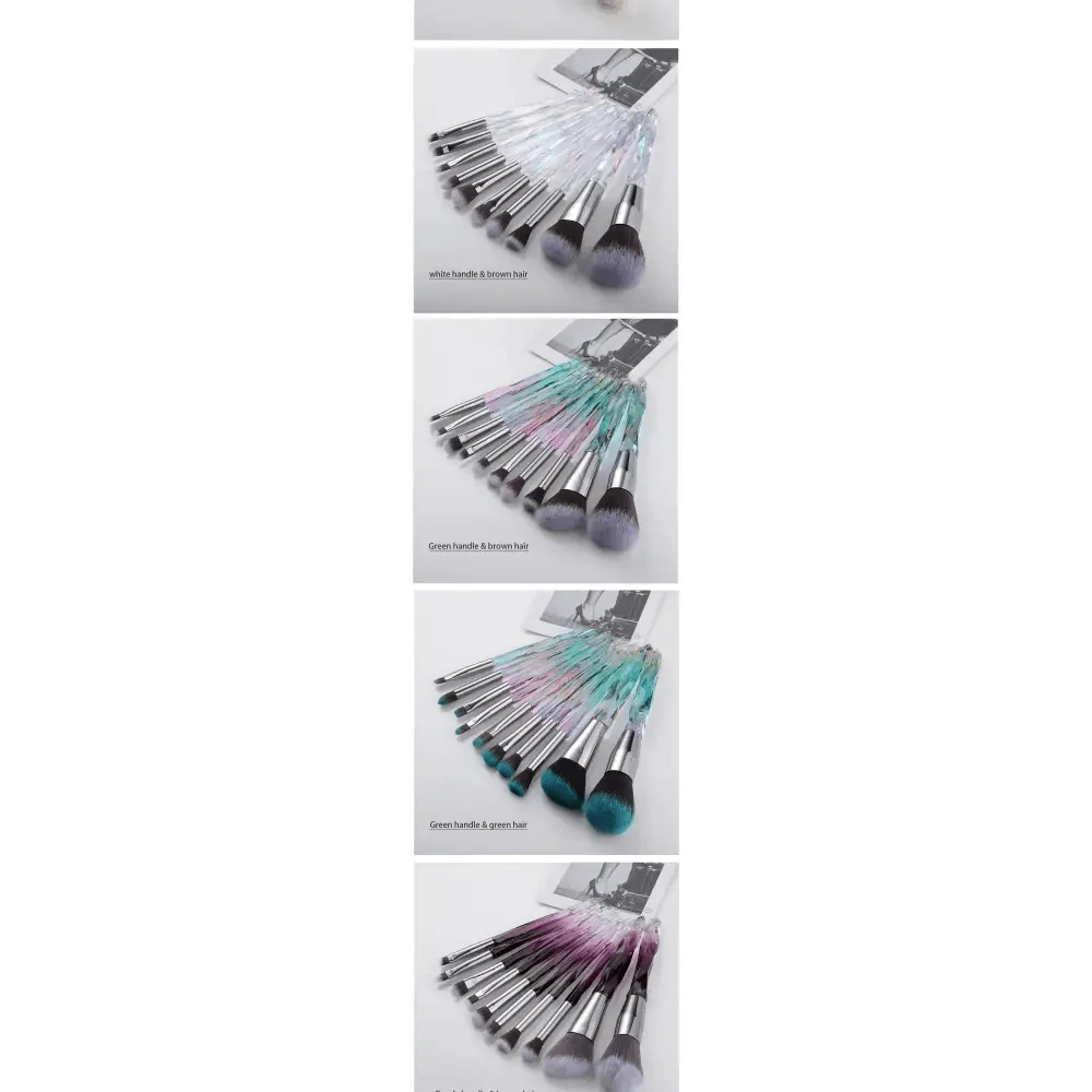 Luxury Cosmic Color New Luxury Crystal Makeup Brushes Powder Foundation Eyeshadow Eyebrow Cosmetics for Face Fan Make Up Brush Set Stevvex