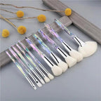 Luxury Cosmic Color New Luxury Crystal Makeup Brushes Powder Foundation Eyeshadow Eyebrow Cosmetics for Face Fan Make Up Brush Set Stevvex