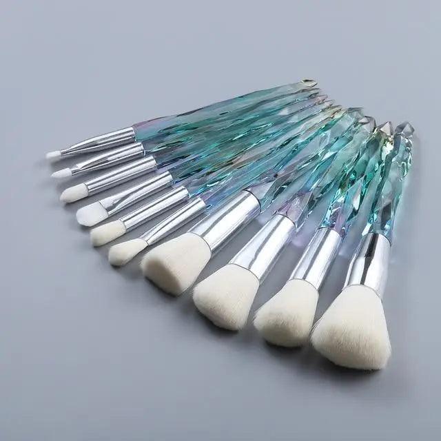 Luxury Cosmic Color New Luxury Crystal Makeup Brushes Powder Foundation Eyeshadow Eyebrow Cosmetics for Face Fan Make Up Brush Set Stevvex