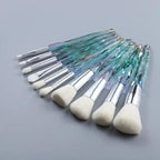 Luxury Cosmic Color New Luxury Crystal Makeup Brushes Powder Foundation Eyeshadow Eyebrow Cosmetics for Face Fan Make Up Brush Set Stevvex