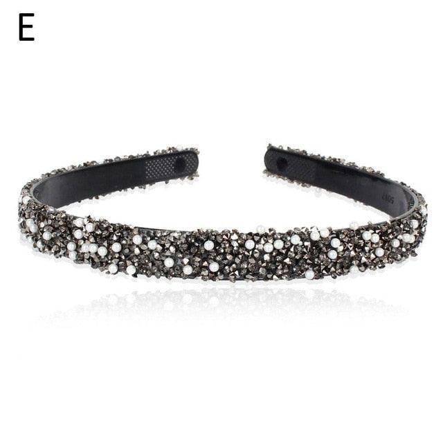 Luxury Crystal Pearl Rhinestone Headbands Fashion Women Hair Accessories Headdress Padded Hairbands Hair Bands Sparkly Hair Hoop Gorgeous Hair Accessories For Women Stevvex