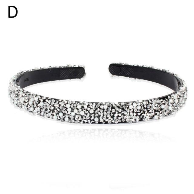 Luxury Crystal Pearl Rhinestone Headbands Fashion Women Hair Accessories Headdress Padded Hairbands Hair Bands Sparkly Hair Hoop Gorgeous Hair Accessories For Women Stevvex