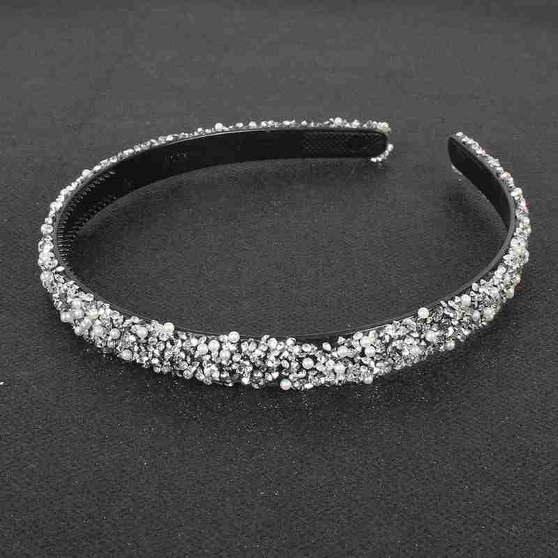Luxury Crystal Pearl Rhinestone Headbands Fashion Women Hair Accessories Headdress Padded Hairbands Hair Bands Sparkly Hair Hoop Gorgeous Hair Accessories For Women Stevvex