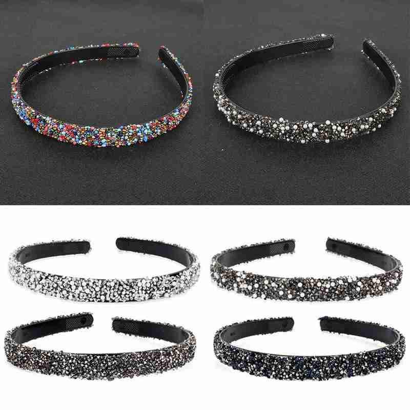 Luxury Crystal Pearl Rhinestone Headbands Fashion Women Hair Accessories Headdress Padded Hairbands Hair Bands Sparkly Hair Hoop Gorgeous Hair Accessories For Women Stevvex