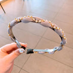 Luxury Crystal Rhinestone Cross Hair Bands For Girls Women Chiffon Stylish Headwear Korean Hair Bands Hoop New Fashion Gorgeous Hair Accessories For Women Stevvex