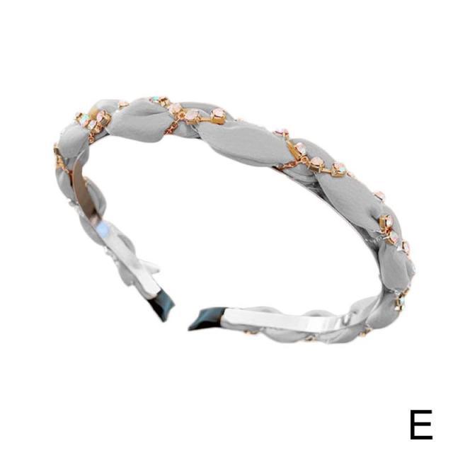 Luxury Crystal Rhinestone Cross Hair Bands For Girls Women Chiffon Stylish Headwear Korean Hair Bands Hoop New Fashion Gorgeous Hair Accessories For Women Stevvex