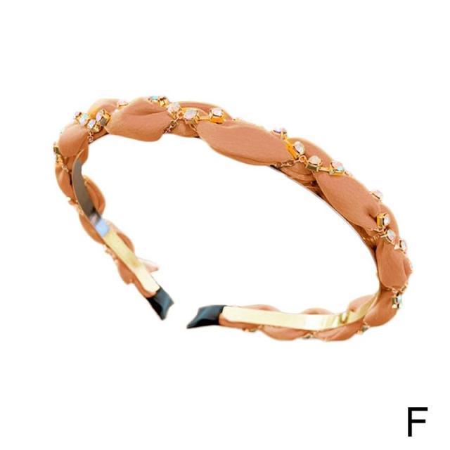 Luxury Crystal Rhinestone Cross Hair Bands For Girls Women Chiffon Stylish Headwear Korean Hair Bands Hoop New Fashion Gorgeous Hair Accessories For Women Stevvex