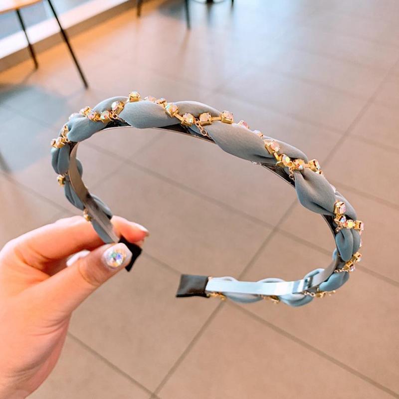 Luxury Crystal Rhinestone Cross Hair Bands For Girls Women Chiffon Stylish Headwear Korean Hair Bands Hoop New Fashion Gorgeous Hair Accessories For Women Stevvex